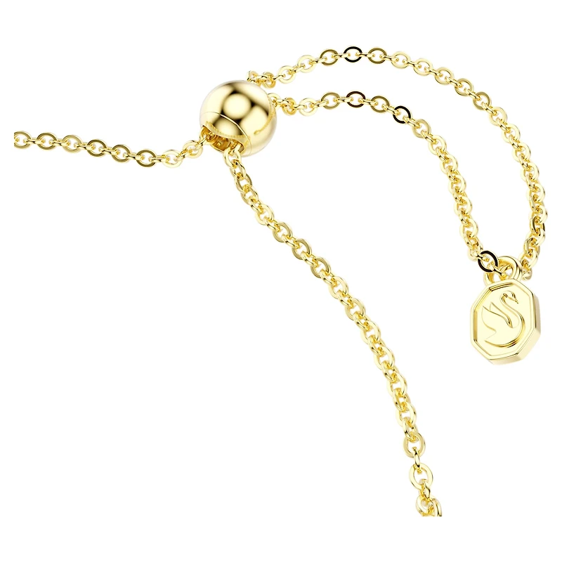 Dextera bracelet, Round cut, Green, 18K gold finish
