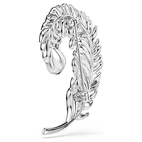 Idyllia brooch, Mixed cuts, Feather, Rhodium plated by SWAROVSKI