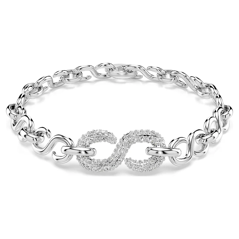 Dextera bracelet, Round cut, White, Rhodium plated by SWAROVSKI