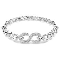 Dextera bracelet, Round cut, White, Rhodium plated by SWAROVSKI
