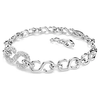 Dextera bracelet, Round cut, White, Rhodium plated by SWAROVSKI