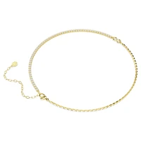 Matrix necklace, Round cut, White, 18K gold finish