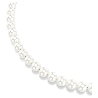 Matrix necklace, Crystal pearl, White, Rhodium plated by SWAROVSKI
