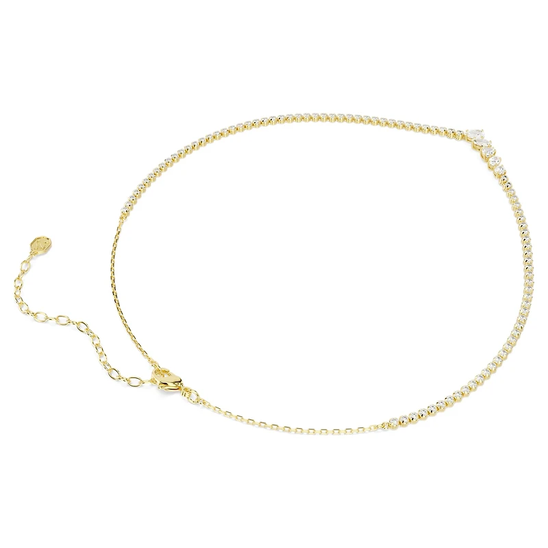 Mesmera necklace, Mixed cuts, White, 18K gold finish