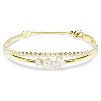 Mesmera bracelet, Mixed cuts, White, 18K gold finish