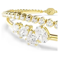 Mesmera bracelet, Mixed cuts, White, 18K gold finish