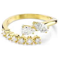 Mesmera open ring, Mixed cuts, White, 18K gold finish