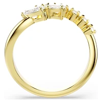 Mesmera open ring, Mixed cuts, White, 18K gold finish