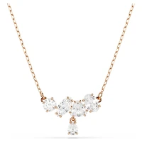 Mesmera necklace, Mixed cuts, White, 18K rose gold finish