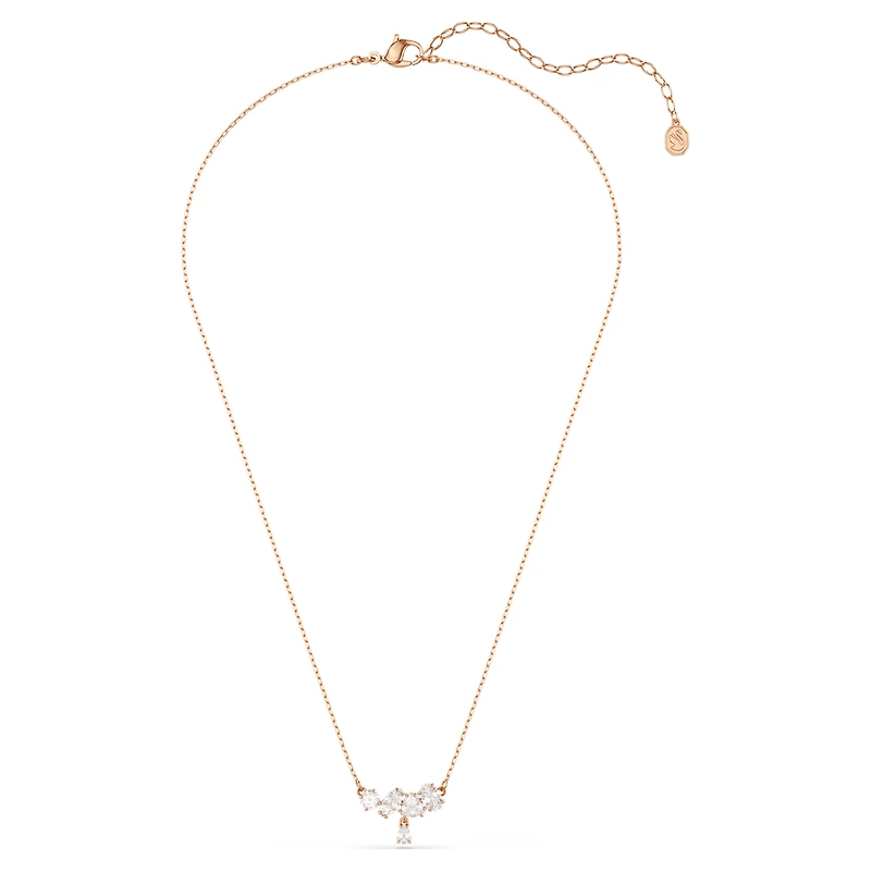 Mesmera necklace, Mixed cuts, White, 18K rose gold finish