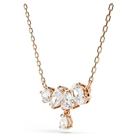 Mesmera necklace, Mixed cuts, White, 18K rose gold finish