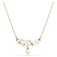 Mesmera necklace, Mixed cuts, White, 18K rose gold finish