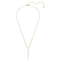 Mesmera Y necklace, Mixed cuts, White, 18K gold finish