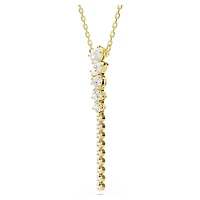 Mesmera Y necklace, Mixed cuts, White, 18K gold finish