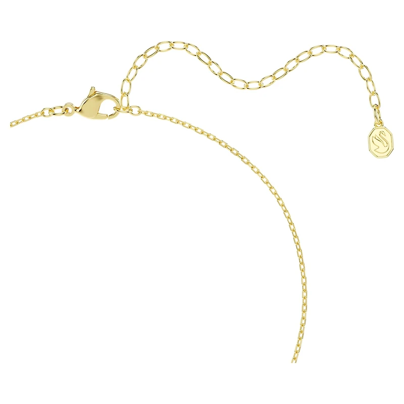 Mesmera Y necklace, Mixed cuts, White, 18K gold finish