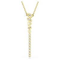 Mesmera Y necklace, Mixed cuts, White, 18K gold finish