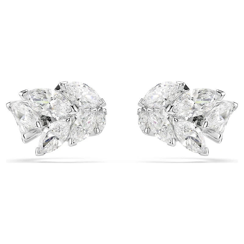 Mesmera ear cuffs, Marquise cut, White, Rhodium plated