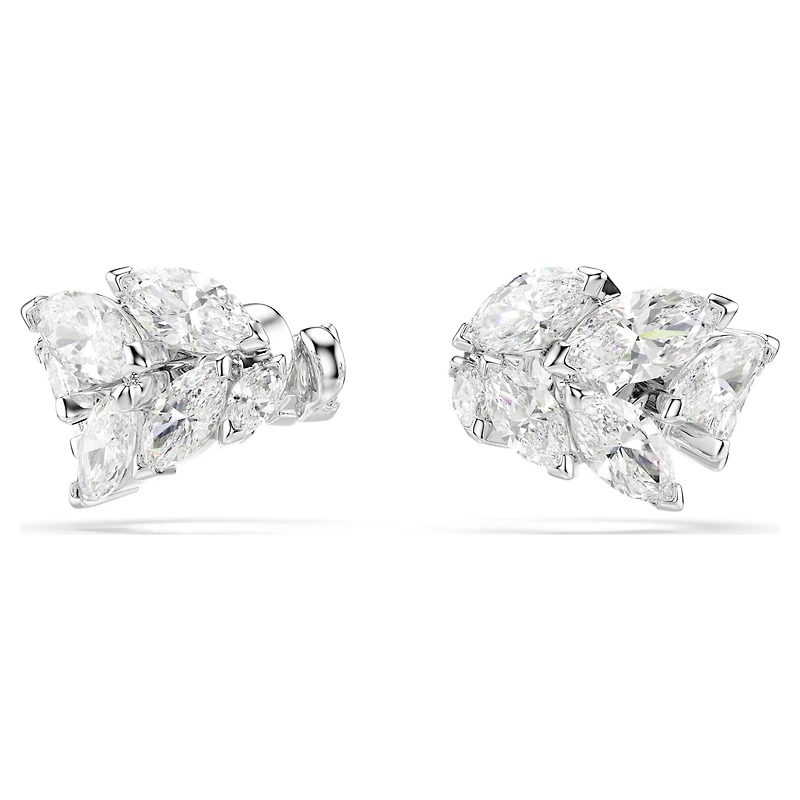 Mesmera ear cuffs, Marquise cut, White, Rhodium plated