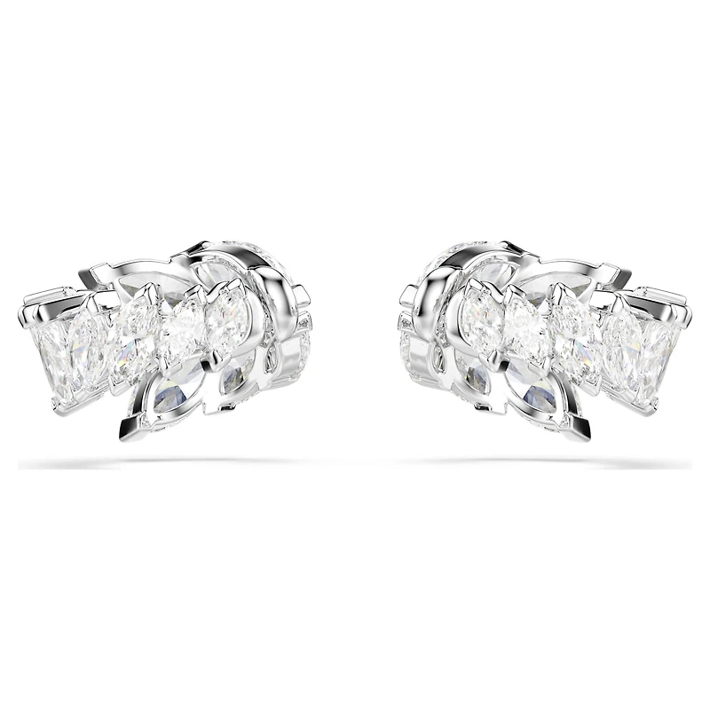 Mesmera ear cuffs, Marquise cut, White, Rhodium plated