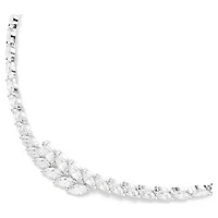 Mesmera necklace, Marquise cut, White, Rhodium plated