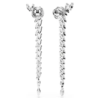Mesmera earrings, Marquise cut, White, Rhodium plated