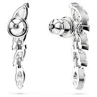 Mesmera earrings, Marquise cut, White, Rhodium plated