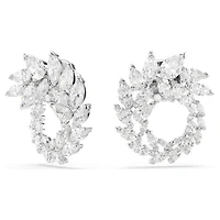 Mesmera hoop earrings, Marquise cut, White