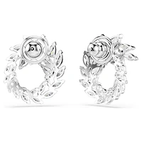 Mesmera hoop earrings, Marquise cut, White