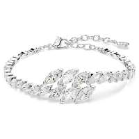 Mesmera bracelet, Marquise cut, White, Rhodium plated