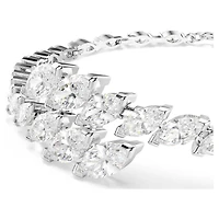 Mesmera bracelet, Marquise cut, White, Rhodium plated