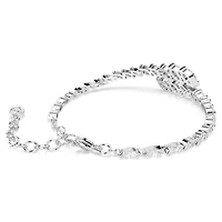 Mesmera bracelet, Marquise cut, White, Rhodium plated