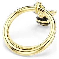 Idyllia motif ring, Mixed cuts, Bee, Multicoloured, 18K gold finish