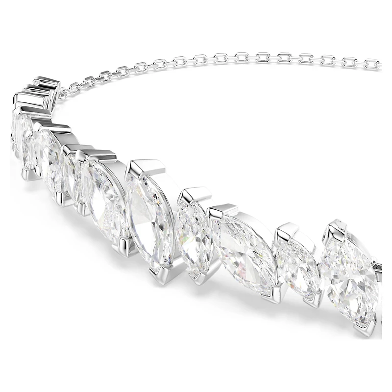 Mesmera bracelet, Marquise cut, White, Rhodium plated