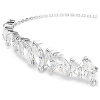 Mesmera bracelet, Marquise cut, White, Rhodium plated