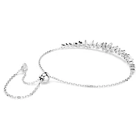Mesmera bracelet, Marquise cut, White, Rhodium plated