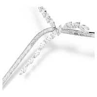 Mesmera Y necklace, Mixed cuts, White, Rhodium plated