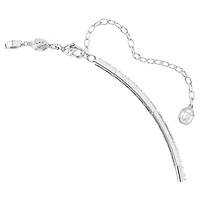 Mesmera Y necklace, Mixed cuts, White, Rhodium plated