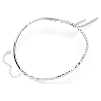 Mesmera Y necklace, Mixed cuts, White, Rhodium plated