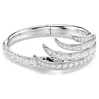 Vienna bangle, Mixed cuts, Swan, White, Rhodium plated