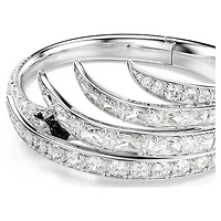 Vienna bangle, Mixed cuts, Swan, White, Rhodium plated