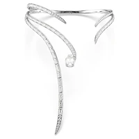 Vienna necklace, Mixed cuts, White, Rhodium plated