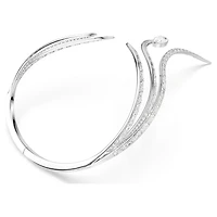 Vienna necklace, Mixed cuts, White, Rhodium plated