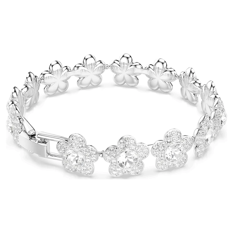 Ariana Grande x Swarovski bracelet, Round cut, Flower, White, Rhodium plated by SWAROVSKI