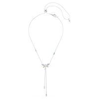 Ariana Grande x Swarovski Y necklace, Mixed cuts, Dragonfly, Multicoloured, Rhodium plated