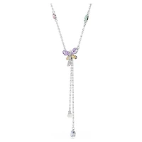 Ariana Grande x Swarovski Y necklace, Mixed cuts, Dragonfly, Multicoloured, Rhodium plated