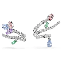 Ariana Grande x Swarovski ear cuffs, Mixed cuts, Multicoloured, Rhodium plated by SWAROVSKI