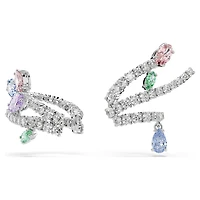 Ariana Grande x Swarovski ear cuffs, Mixed cuts, Multicoloured, Rhodium plated by SWAROVSKI