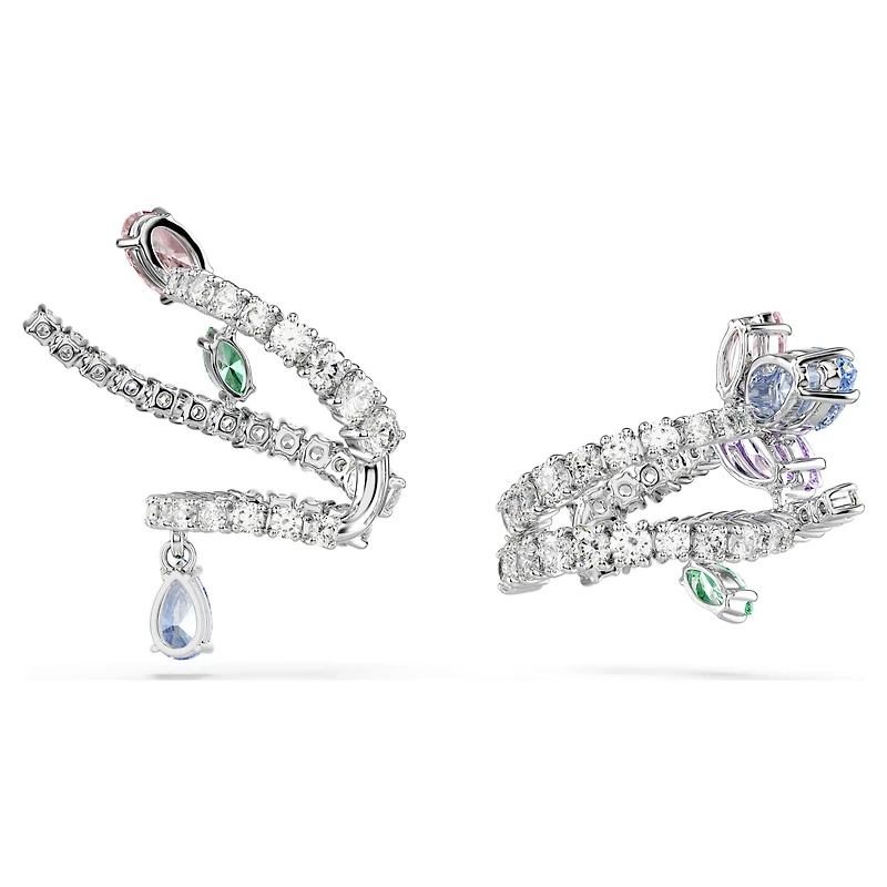 Ariana Grande x Swarovski ear cuffs, Mixed cuts, Multicoloured, Rhodium plated by SWAROVSKI