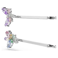 Ariana Grande x Swarovski hair pin, Mixed cuts, Dragonfly, flower, Multicoloured, Rhodium plated by SWAROVSKI