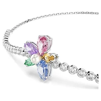 Ariana Grande x Swarovski bracelet, Mixed cuts, Flower, Multicoloured, Rhodium plated by SWAROVSKI